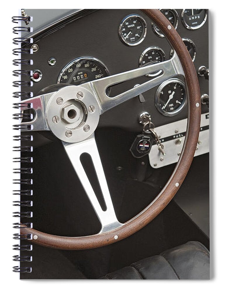 Shelby Motors Spiral Notebook featuring the photograph Shelby Motors Roadster signed by Carroll Shelby by David Zanzinger