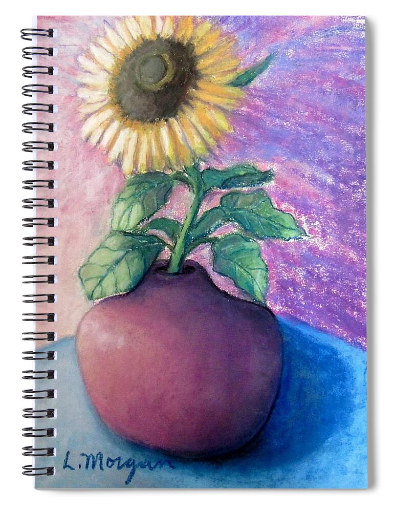 Sunflower Spiral Notebook featuring the painting Shine on Me by Laurie Morgan