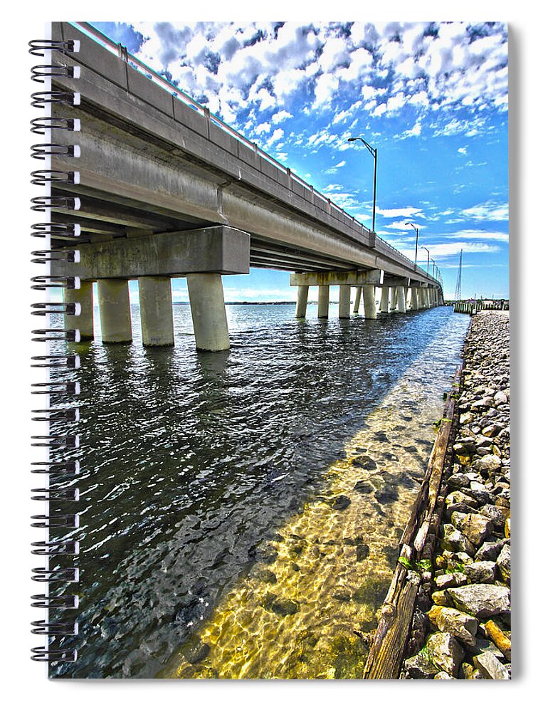 Shinnecock Spiral Notebook featuring the photograph Shinnecock Bay - Bridgeview by Robert Seifert
