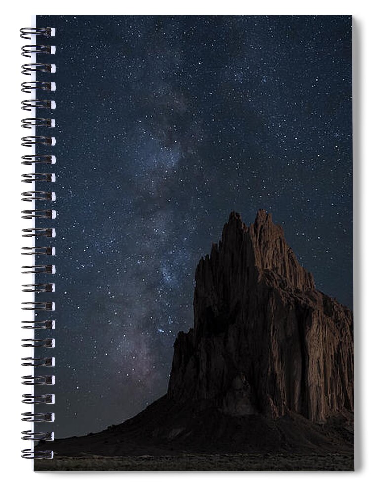 Stars Photography Spiral Notebook featuring the photograph Shiprock by Keith Kapple
