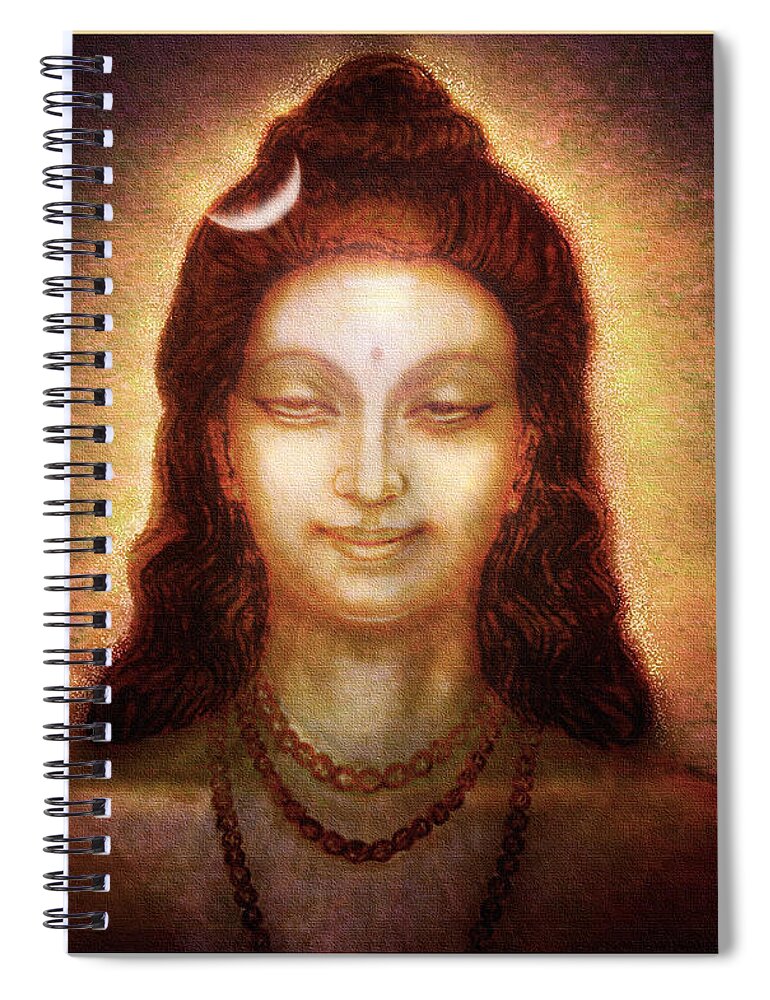 Shiva Spiral Notebook featuring the mixed media Shiva in Transcendental Bliss by Ananda Vdovic