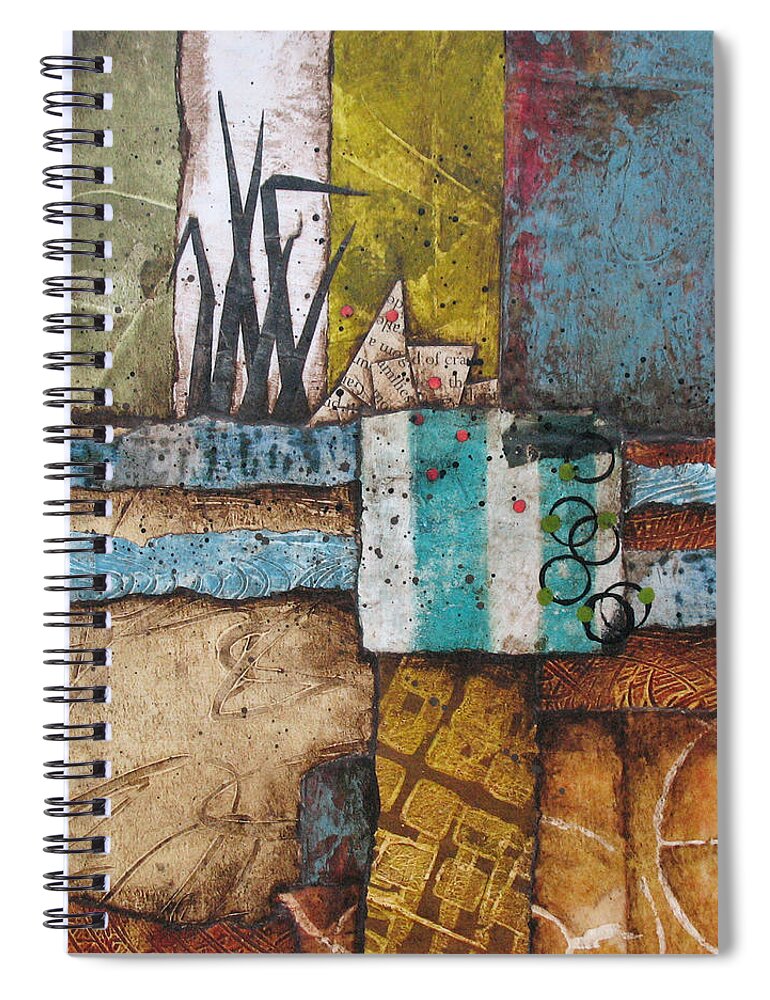 Collage Spiral Notebook featuring the mixed media Shoreline II by Laura Lein-Svencner