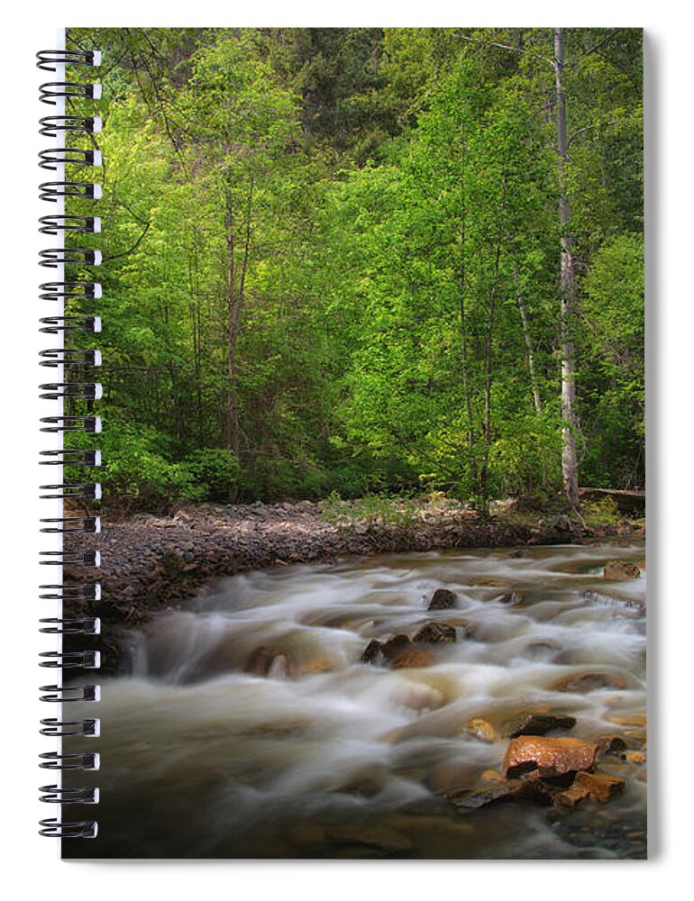 Fintry Provincial Park Spiral Notebook featuring the photograph Shorts Creek by Allan Van Gasbeck