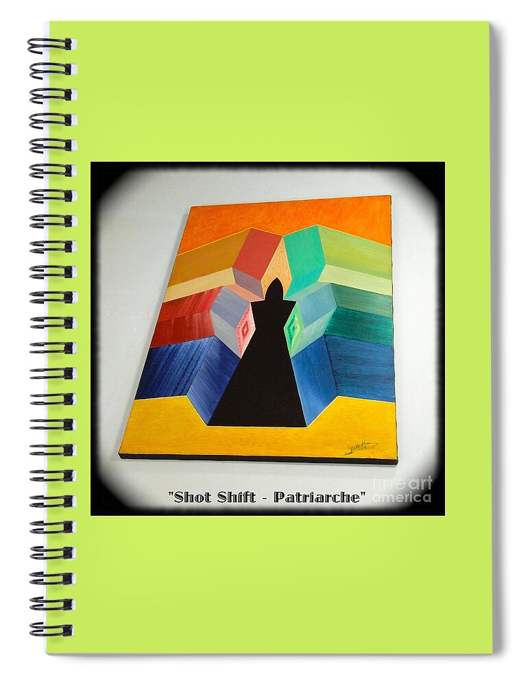 Spirituality Spiral Notebook featuring the painting Shot Shift - Patriarche 2 by Michael Bellon