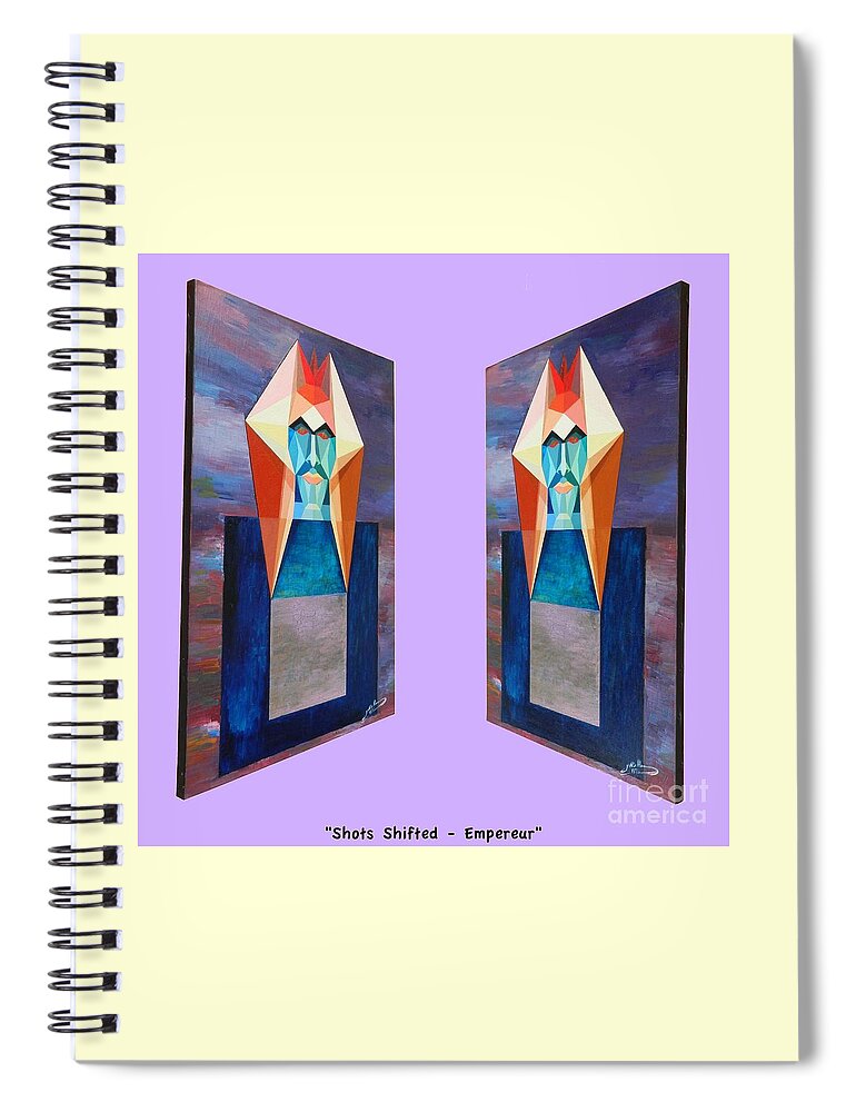 Spirituality Spiral Notebook featuring the painting Shots Shifted - Empereur 5 by Michael Bellon