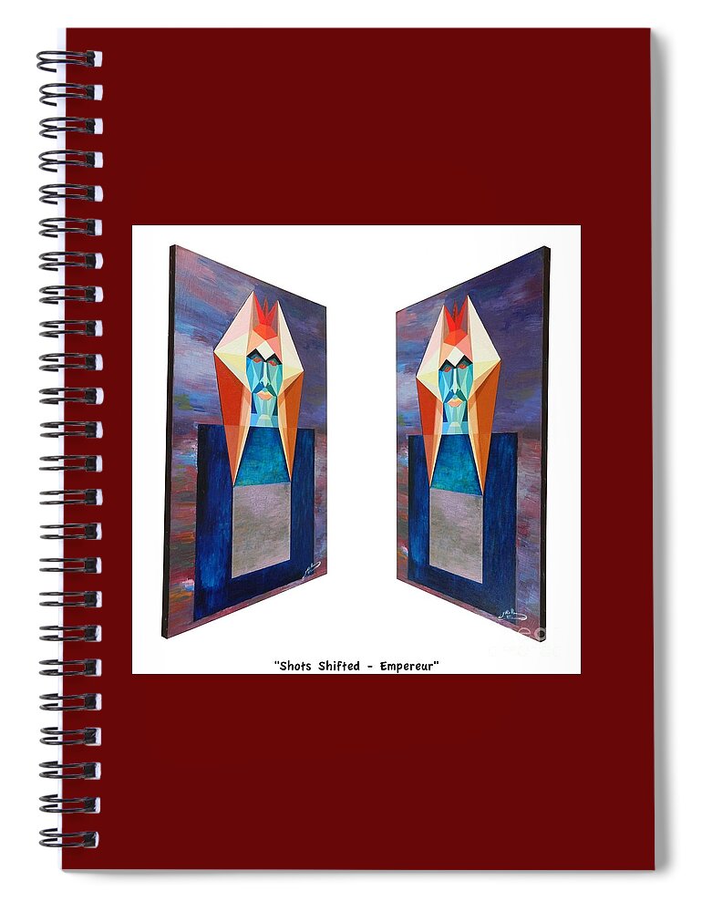 Spirituality Spiral Notebook featuring the painting Shots Shifted - Empereur 7 by Michael Bellon