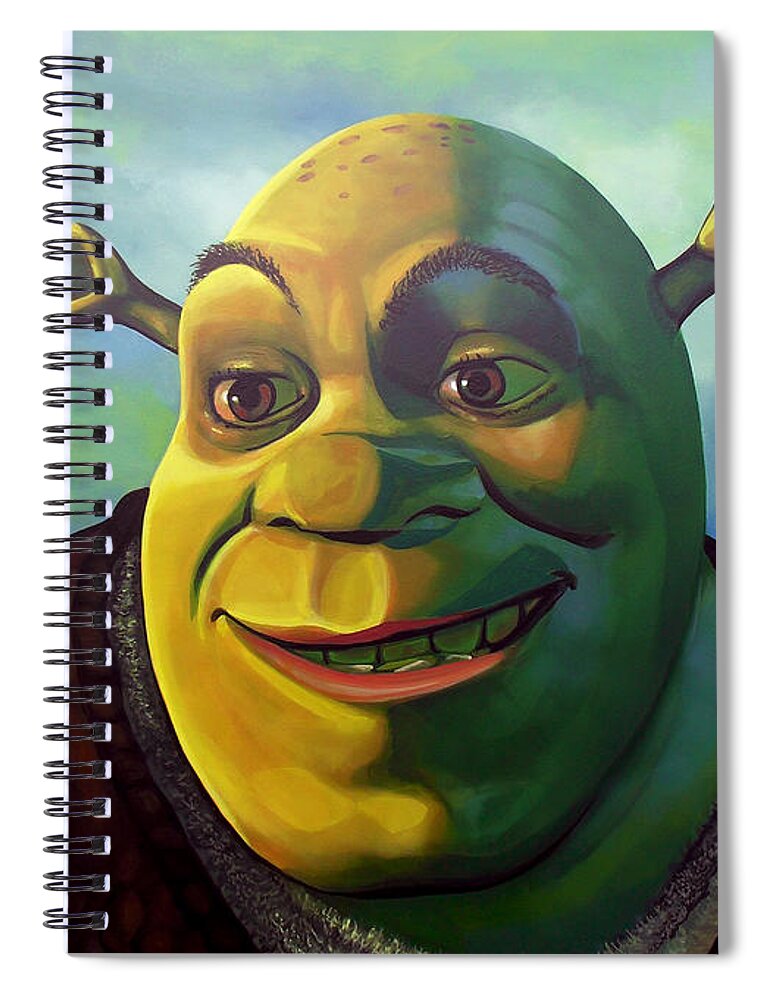 Shrek Spiral Notebook featuring the painting Shrek by Paul Meijering