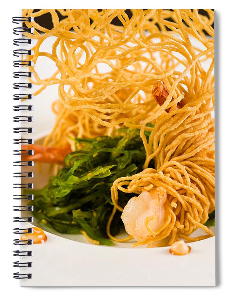 Asian Spiral Notebook featuring the photograph Shrimp Tempura by Raul Rodriguez
