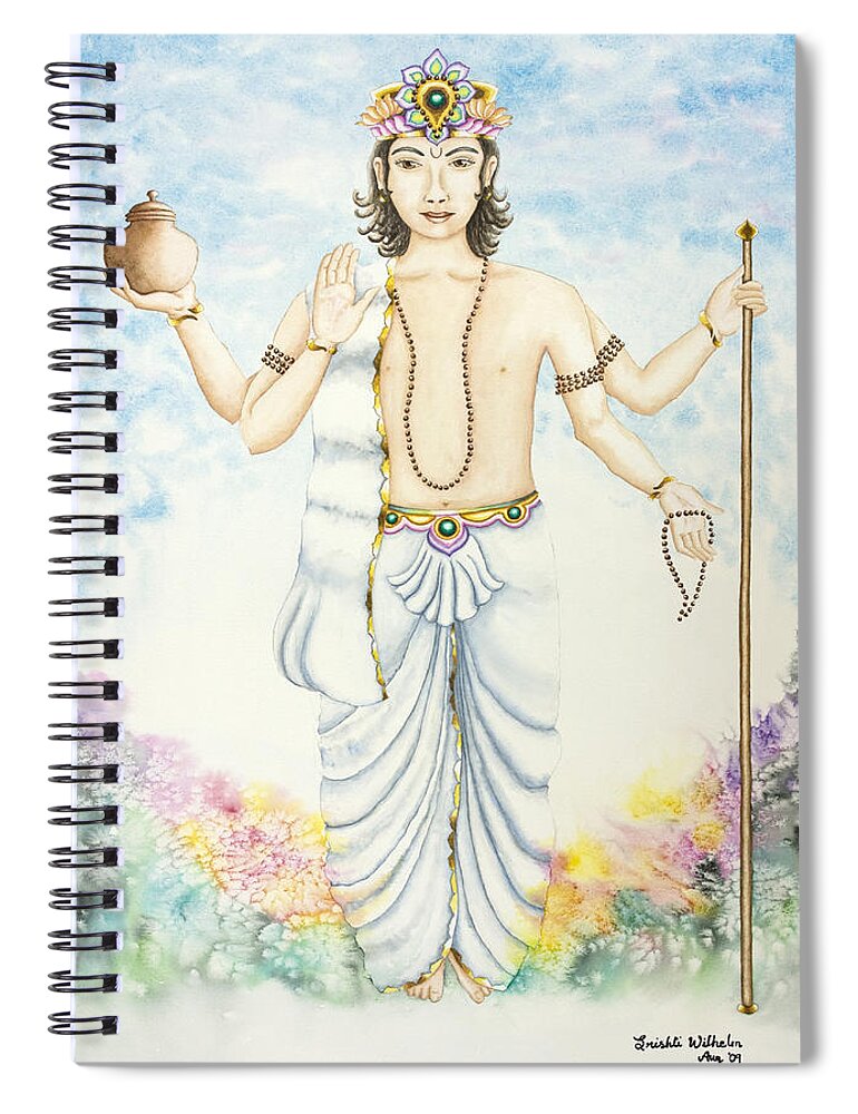 Vedic Astrology Spiral Notebook featuring the painting Shukra Venus by Srishti Wilhelm