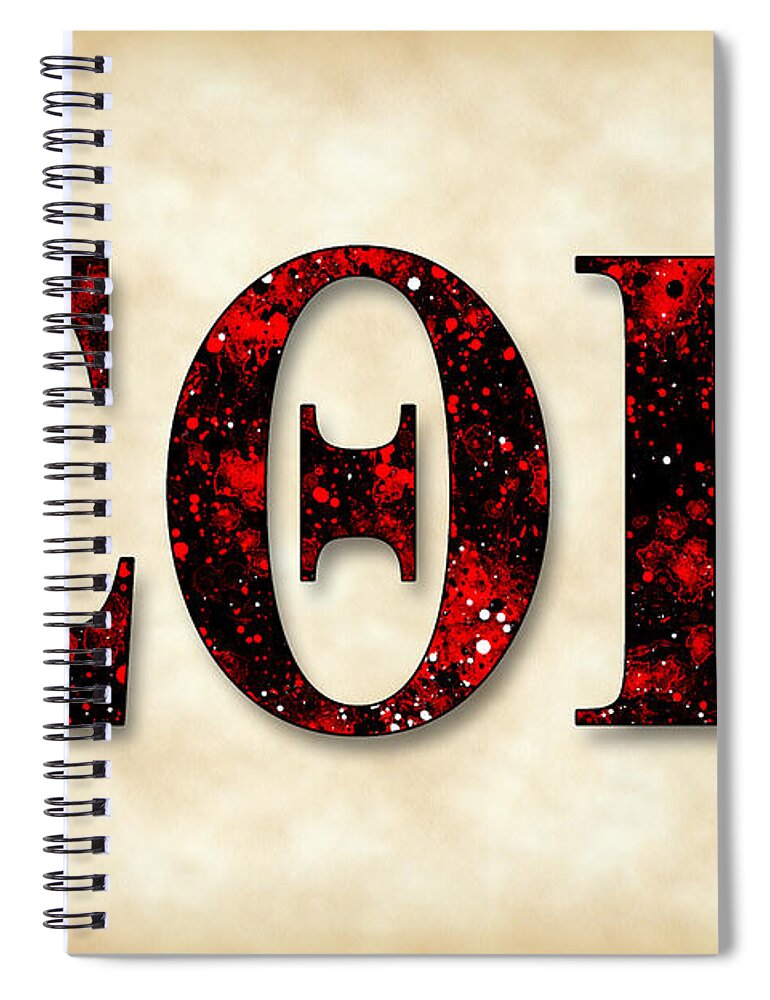 Sigma Thta Pi Spiral Notebook featuring the digital art Sigma Theta Pi - Parchment by Stephen Younts
