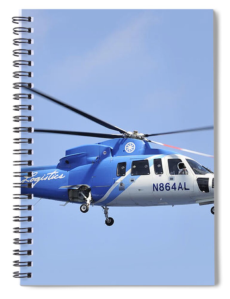 Helicopter Spiral Notebook featuring the photograph Sikorsky S-76c by Bradford Martin