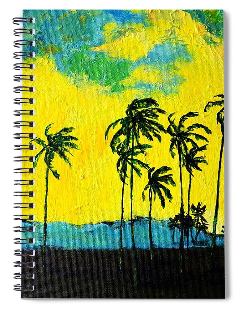 Art Spiral Notebook featuring the painting Silhouette of Nature by Patricia Awapara