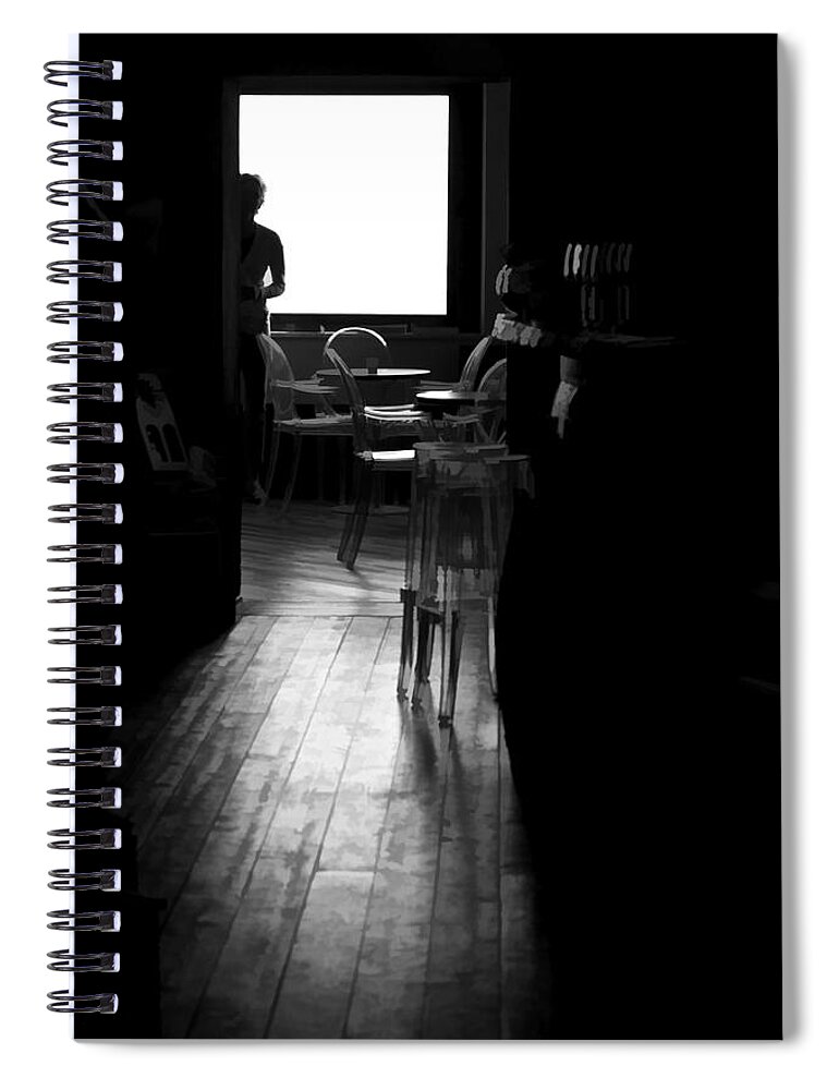 Black And White Spiral Notebook featuring the photograph Silhouette - Searching for the Meaning of Life by David Letts