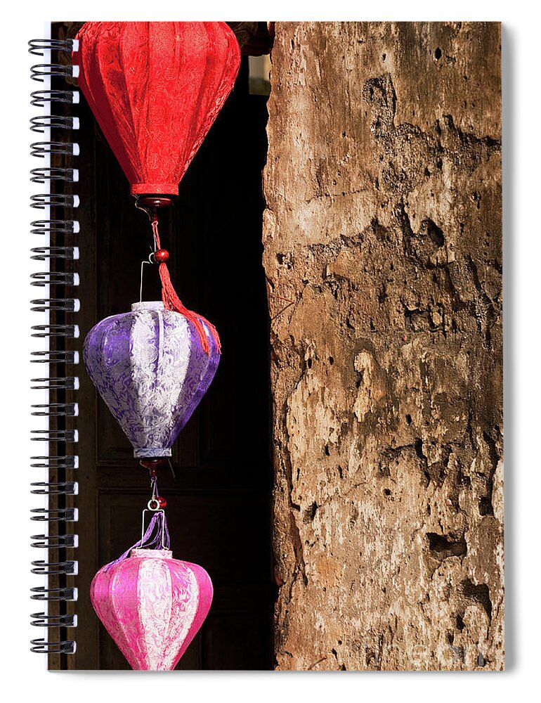 Vietnam Spiral Notebook featuring the photograph Silk Lanterns 01 by Rick Piper Photography