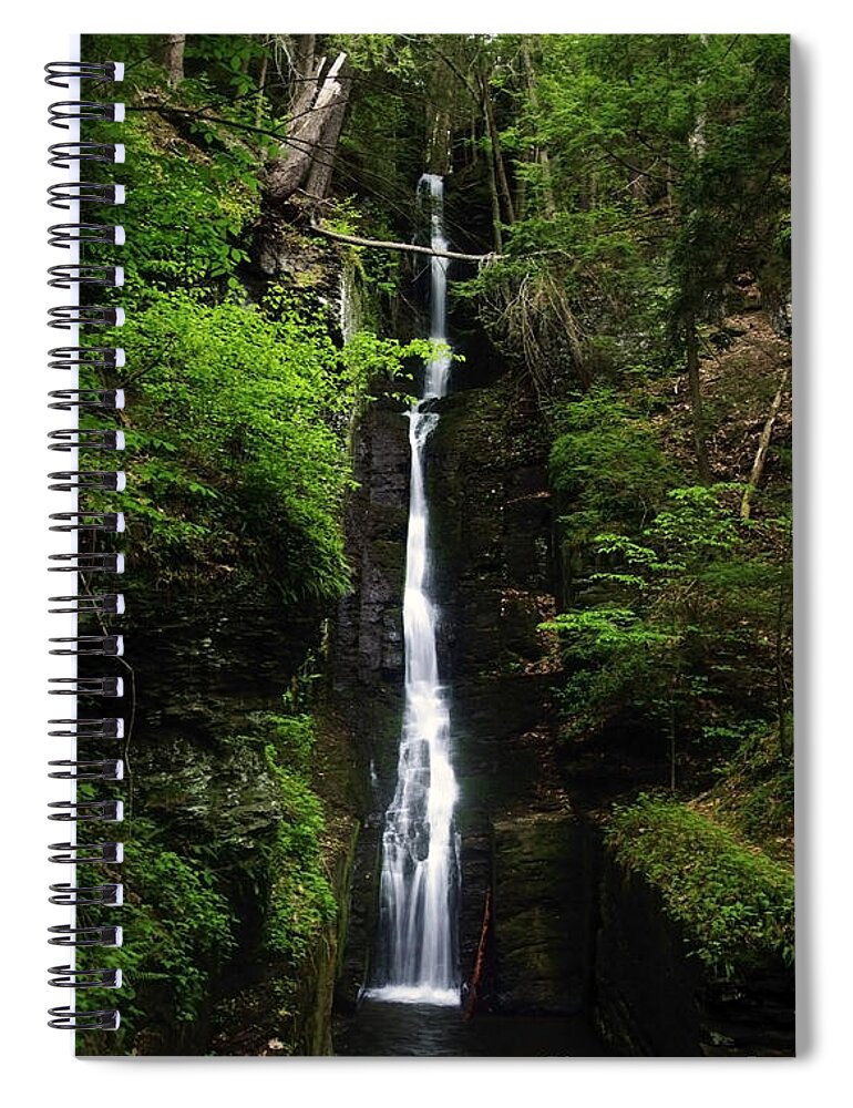 Waterfall Spiral Notebook featuring the photograph Silverthread Falls by Debra Fedchin