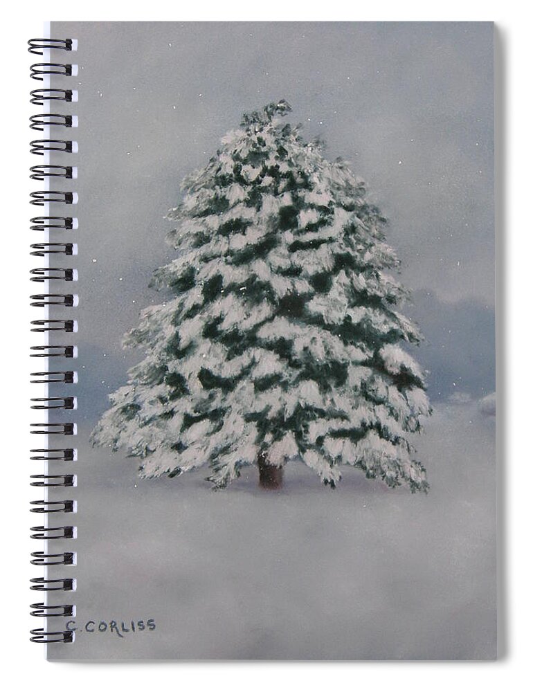Snow Spiral Notebook featuring the pastel Simple Beauty by Carol Corliss