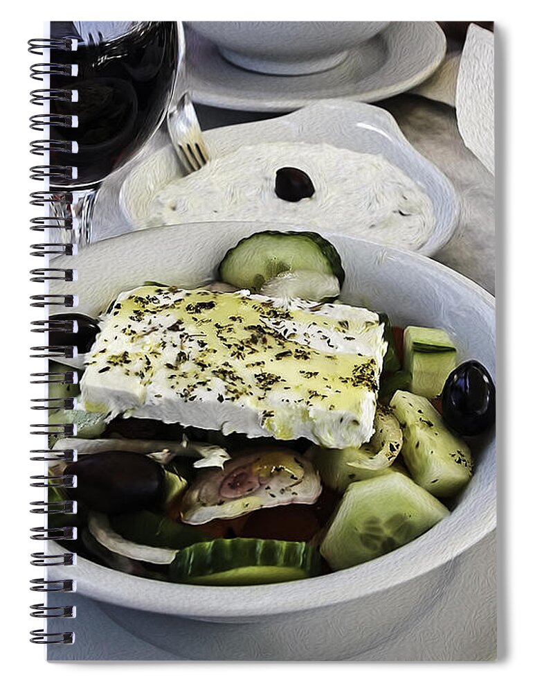 Greece Spiral Notebook featuring the photograph Simple Greek Salad by Phil Cardamone
