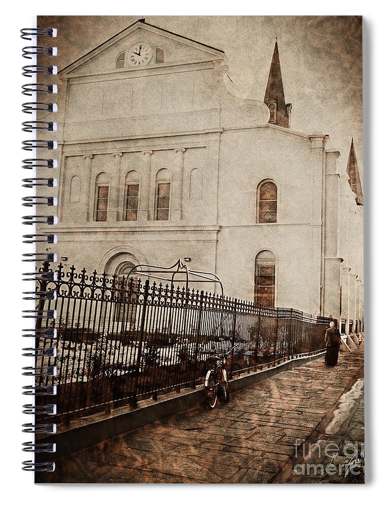 Church Spiral Notebook featuring the digital art Simpler Times by Erika Weber