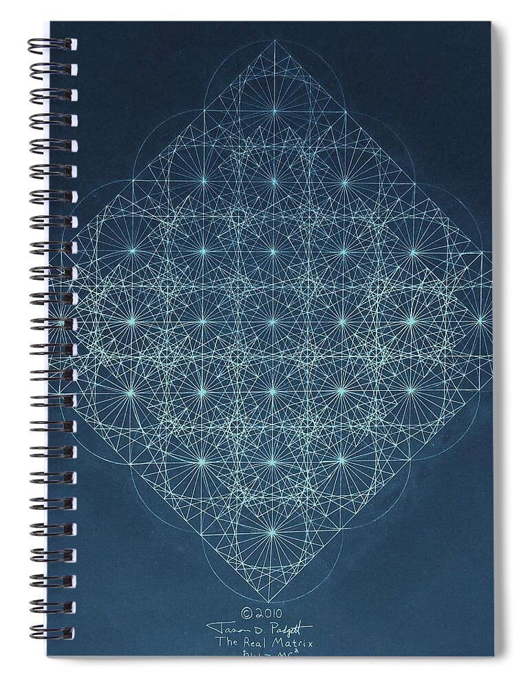 Fractal Spiral Notebook featuring the drawing Sine Cosine and Tangent Waves by Jason Padgett
