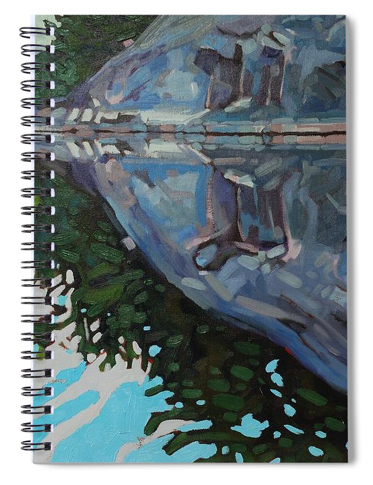 Rock Spiral Notebook featuring the painting Singleton Marble by Phil Chadwick