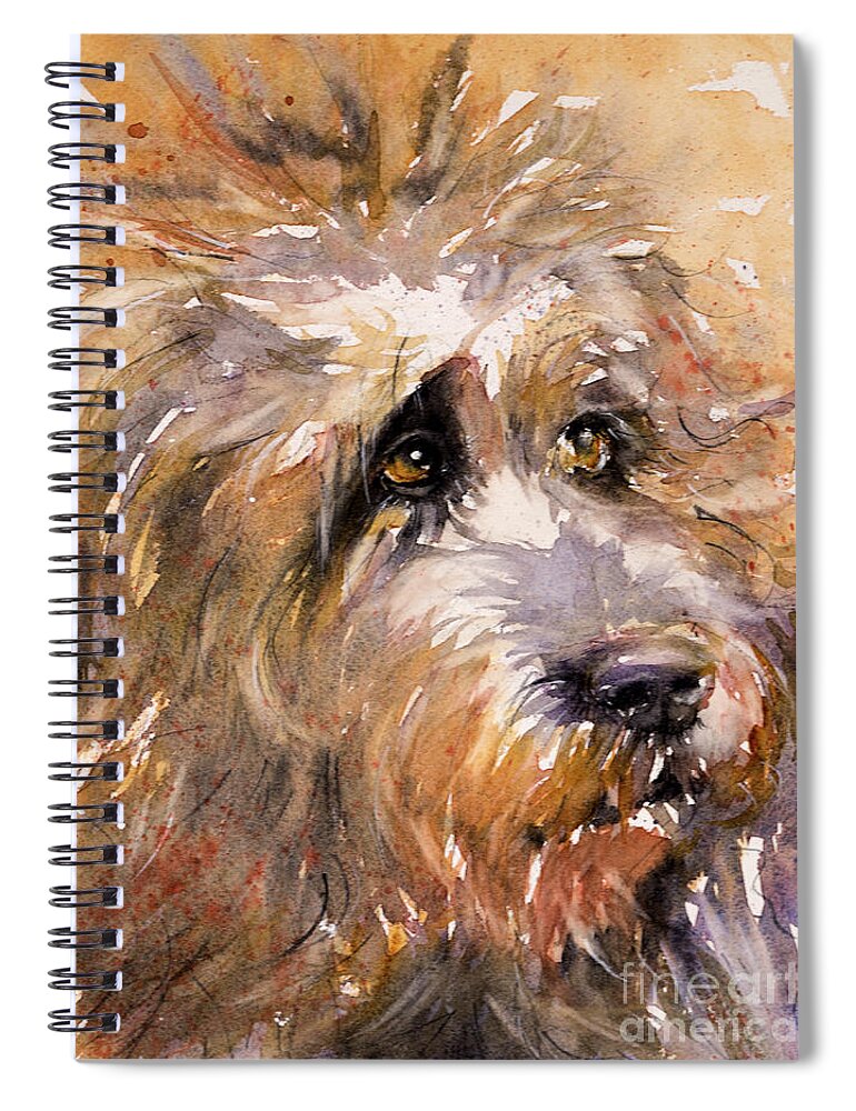 Dog Spiral Notebook featuring the painting Sir Darby by Judith Levins