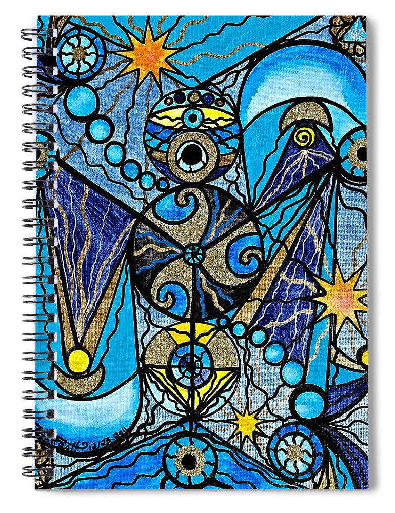 Vibration Spiral Notebook featuring the painting Sirius by Teal Eye Print Store