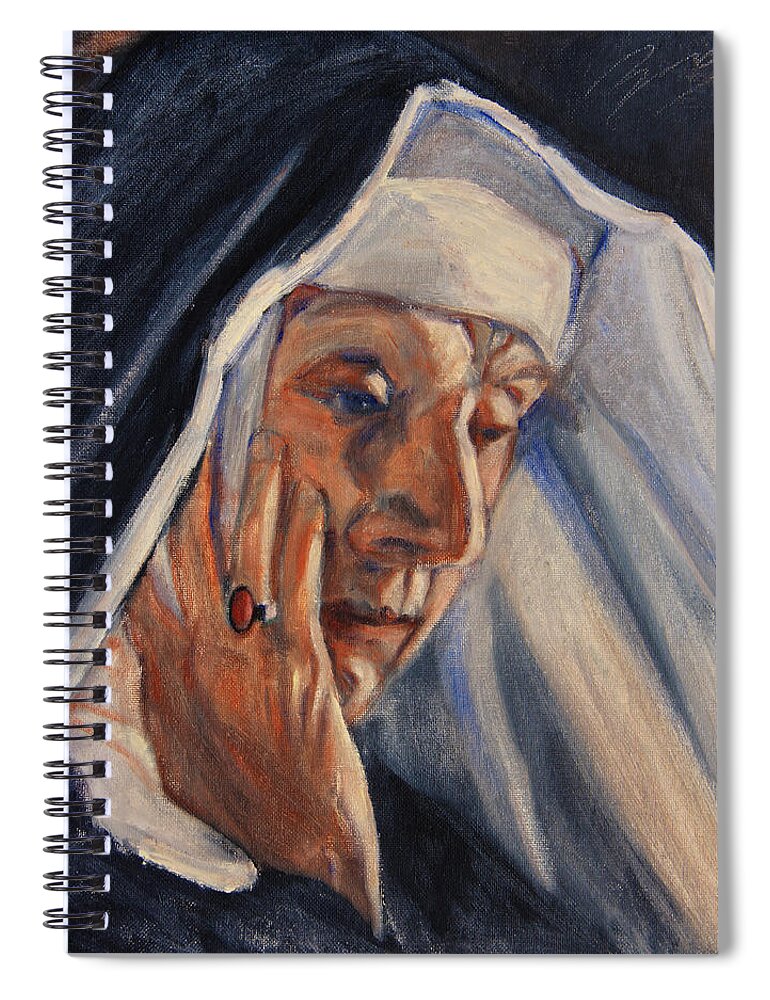 The Spiral Notebook featuring the painting Sister Ann by Xueling Zou