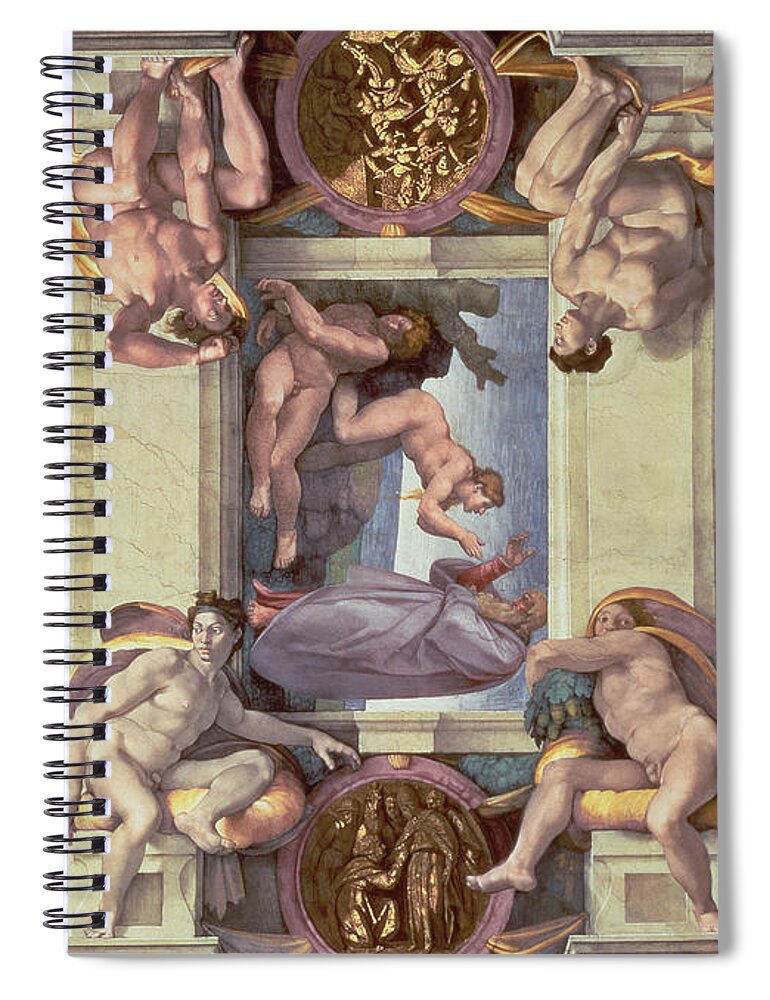Sistine Chapel Ceiling 1508 12 The Creation Of Eve 1510 Fresco Post Restoration Spiral Notebook