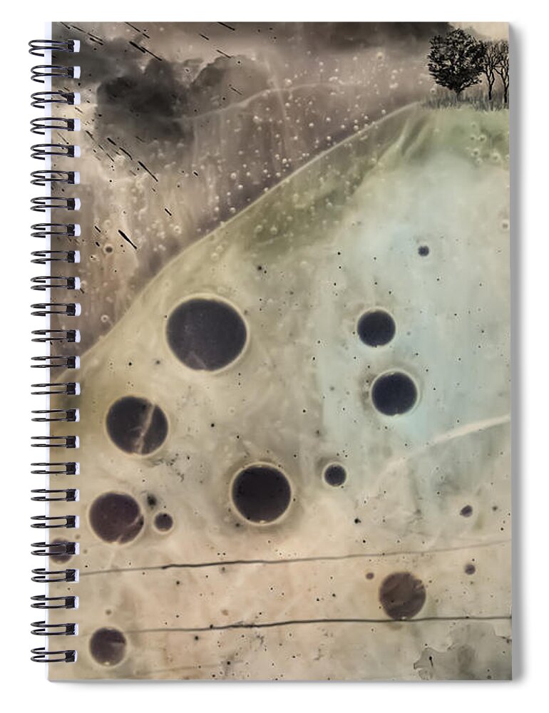  Spiral Notebook featuring the digital art Sisyphus by Justyna Jaszke JBJart