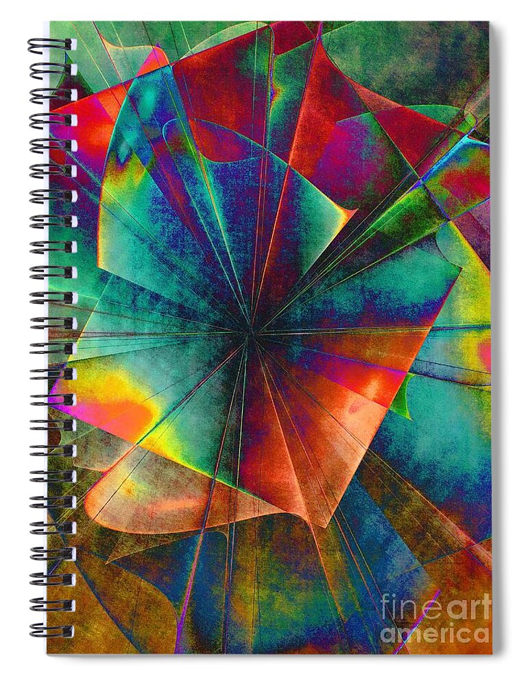 Abstract Spiral Notebook featuring the digital art Sit with Me on the Carousel by Klara Acel