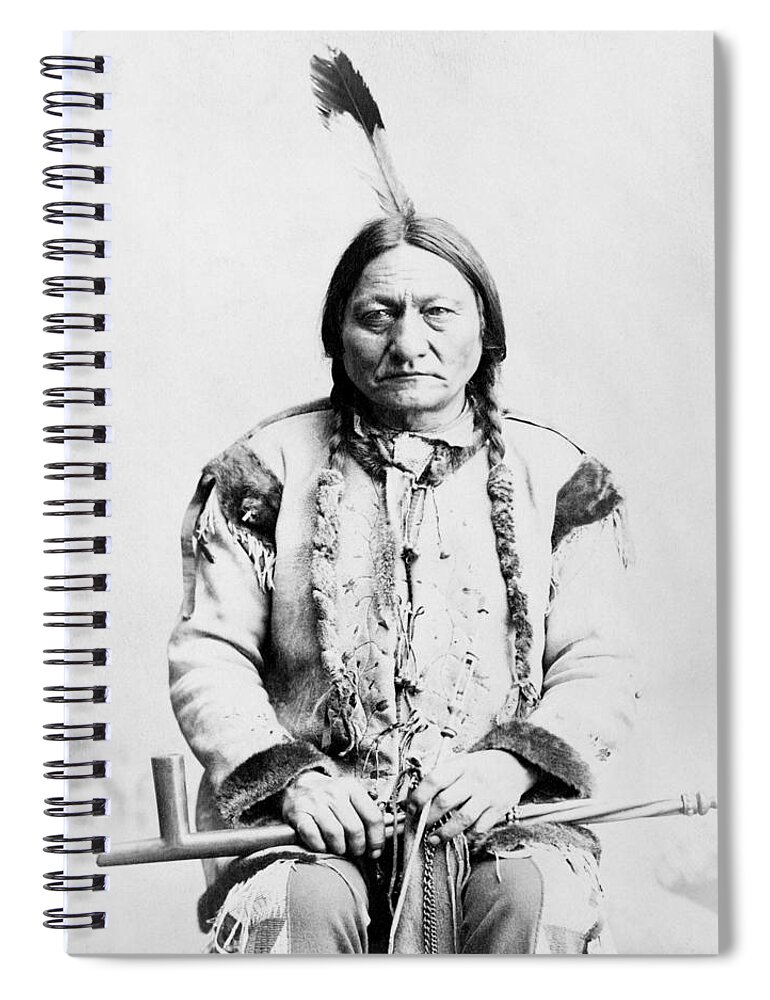 Native American Spiral Notebook featuring the photograph Sitting Bull by War Is Hell Store