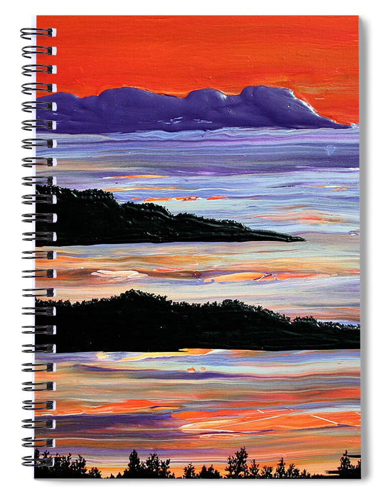 Landscape Spiral Notebook featuring the painting Sitting Seaside by Ric Bascobert