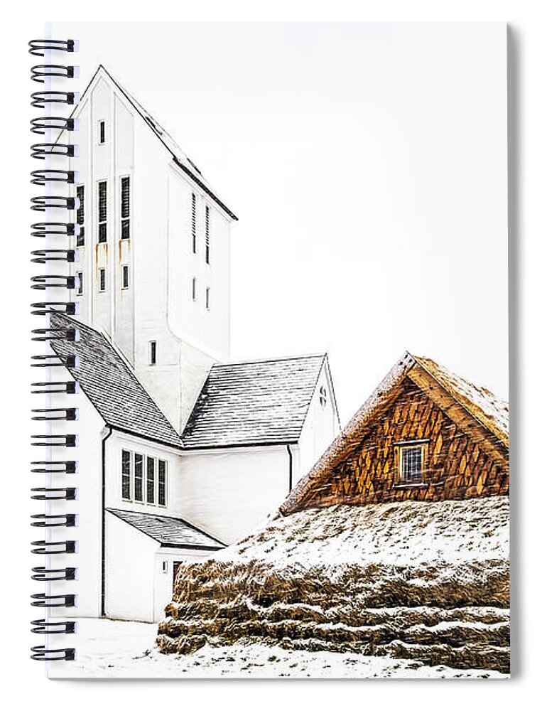 Ancient Spiral Notebook featuring the photograph Skalholt Church by Maria Coulson