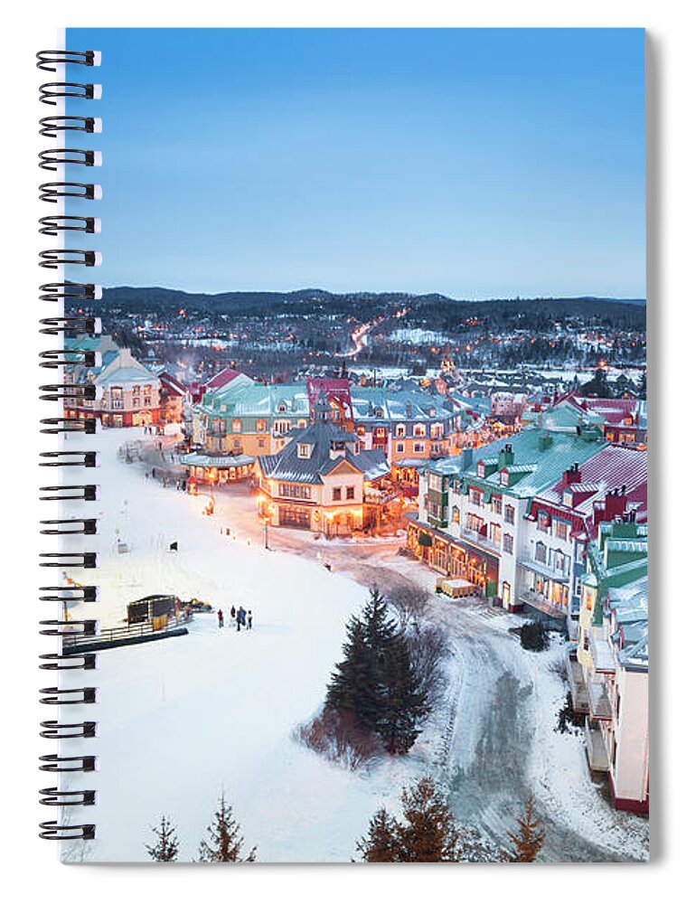 Treetop Spiral Notebook featuring the photograph Ski Lifts At Mont Tremblant Village by Pgiam