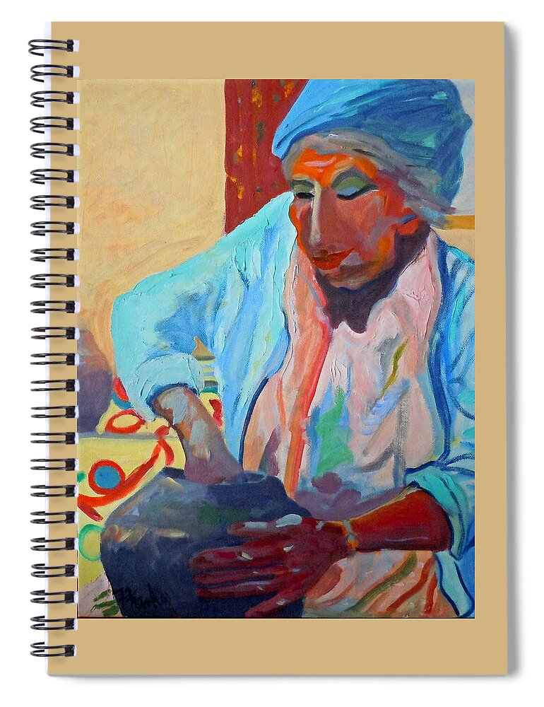Human Figure Spiral Notebook featuring the painting Sky City - Marie by Francine Frank