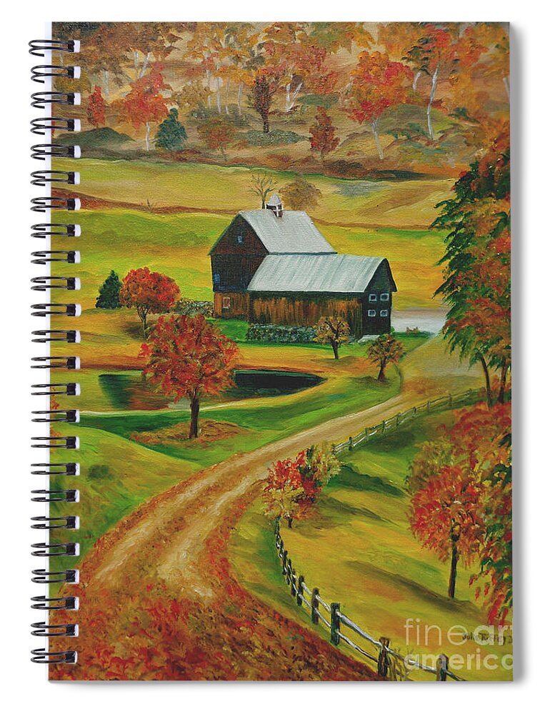 Farm Spiral Notebook featuring the painting Sleepy Hollow Farm by Julie Brugh Riffey