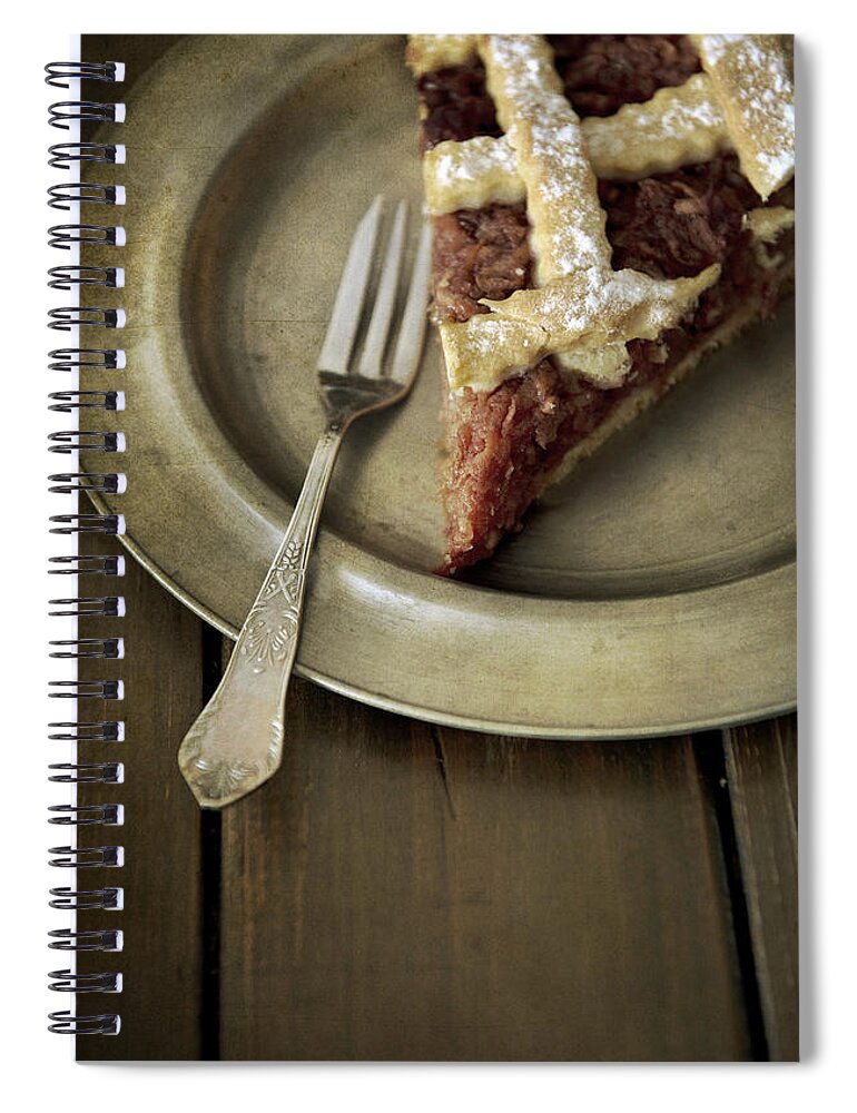 Apple Pie Spiral Notebook featuring the photograph Slice of apple pie by Jaroslaw Blaminsky