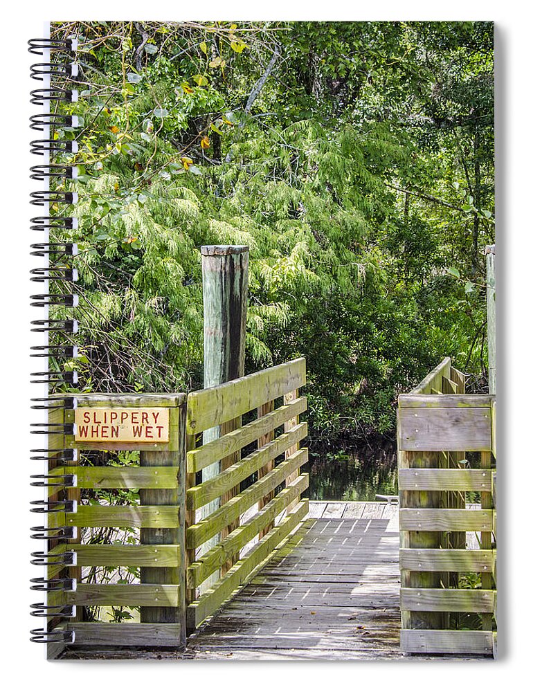 Boat Dock Spiral Notebook featuring the photograph Slippery When Wet by Carolyn Marshall