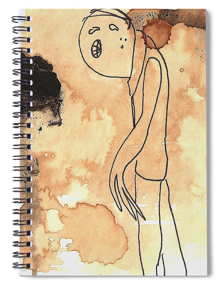 Figure Spiral Notebook featuring the drawing Slouch by Jeff Barrett