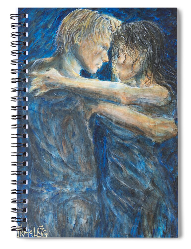Slow Dancing Spiral Notebook featuring the painting Slow Dancing IV by Nik Helbig