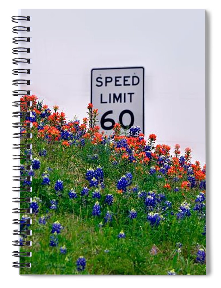 Texas Spiral Notebook featuring the photograph Slow Down and Smell the Bluebonnets by Kristina Deane