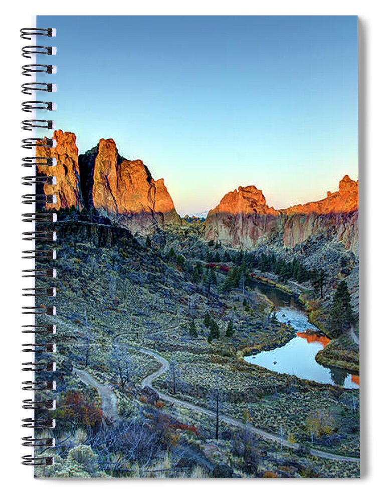 Tranquility Spiral Notebook featuring the photograph Smith Rock, Oregon - Morning Glory by Image By Nonac digi For The Green Man