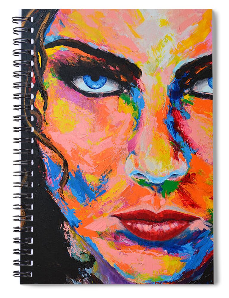Woman Spiral Notebook featuring the painting Smokey Eyes by Patricia Awapara