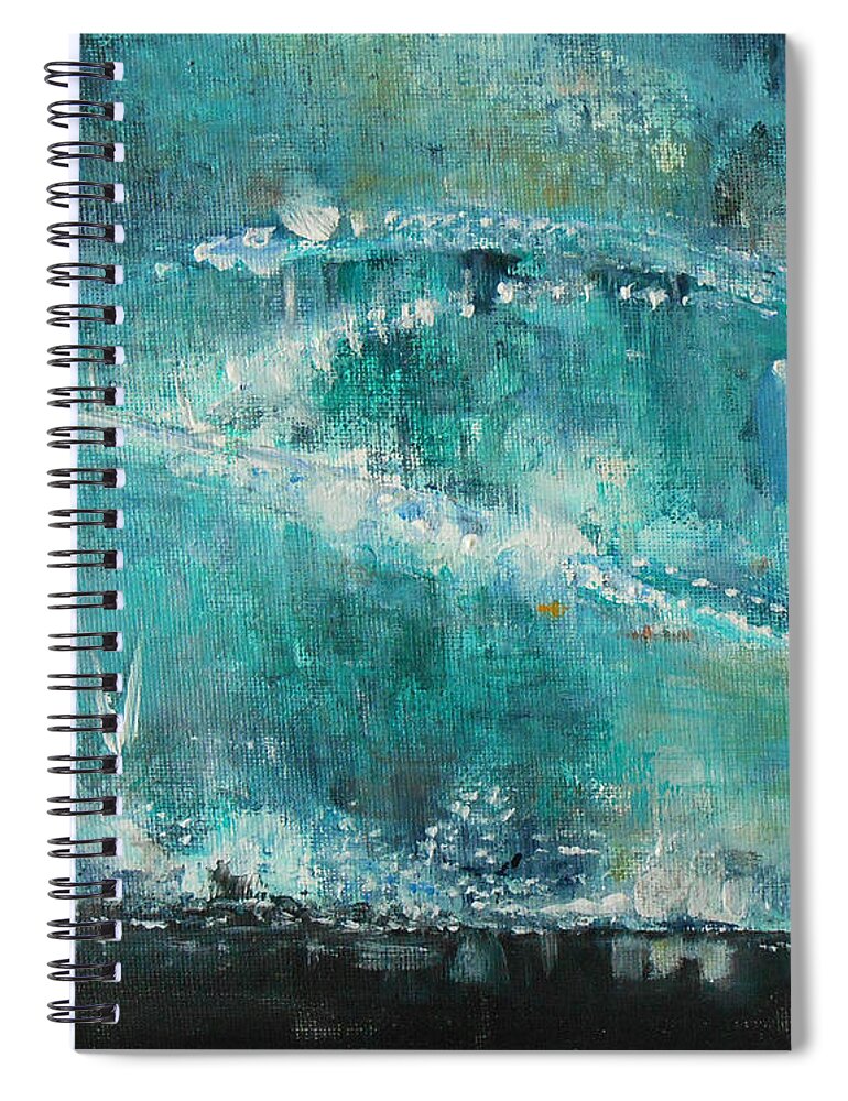 Abstract Spiral Notebook featuring the painting Smoking Bridge 1 by Jane See