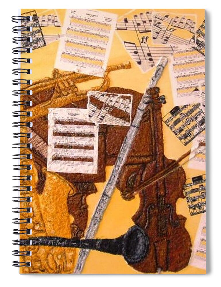 Smooth Jazz Spiral Notebook featuring the painting Smooth Jazz by Leslye Miller