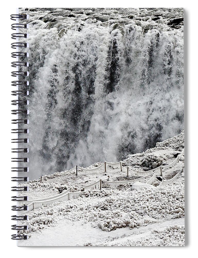 Steps Spiral Notebook featuring the photograph Snow-covered Path To Overlook At by Anna Gorin