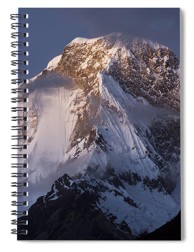 Cyril Ruoso Spiral Notebook featuring the photograph Snow-covered Peaks Huscaran Mountain by Cyril Ruoso