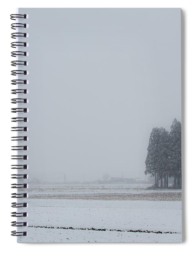 Snow Spiral Notebook featuring the photograph Snow Fields In Akita by Masa Asano