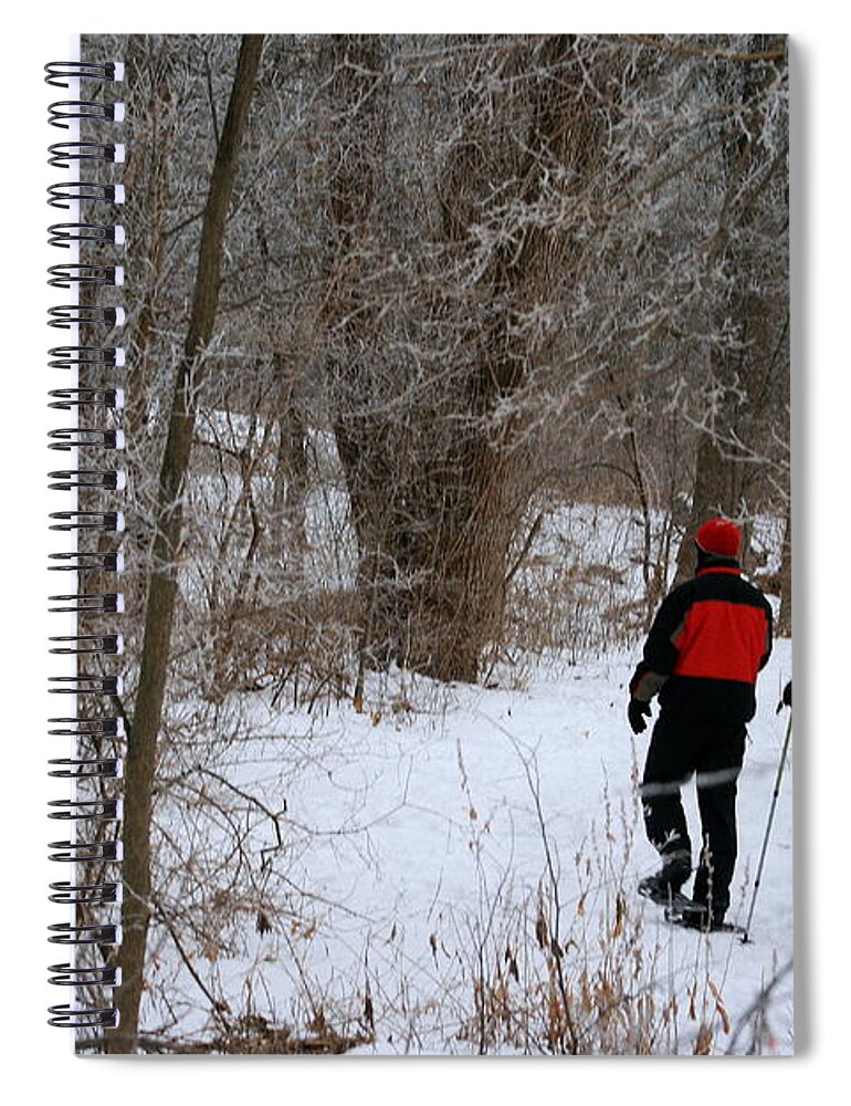 Couple Spiral Notebook featuring the photograph Snowshoeing In The Park by Kay Novy