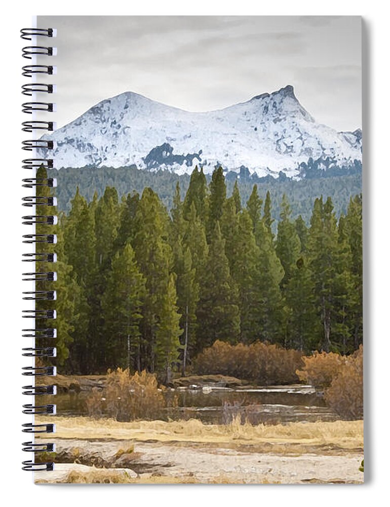 Snow Spiral Notebook featuring the photograph Snowy Fall in Yosemite by David Millenheft